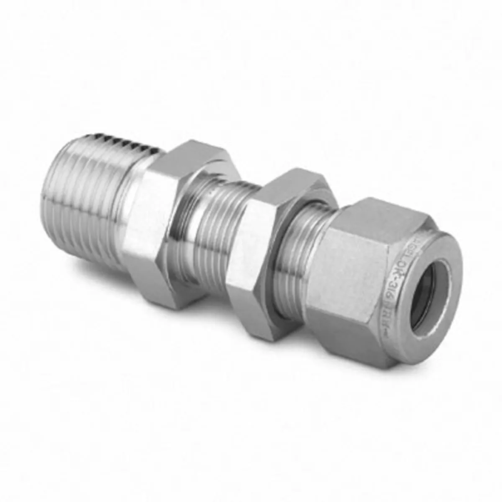 SWAGELOK Stainless Steel Tube Fitting, Bulkhead Male Connector, 6 mm ...